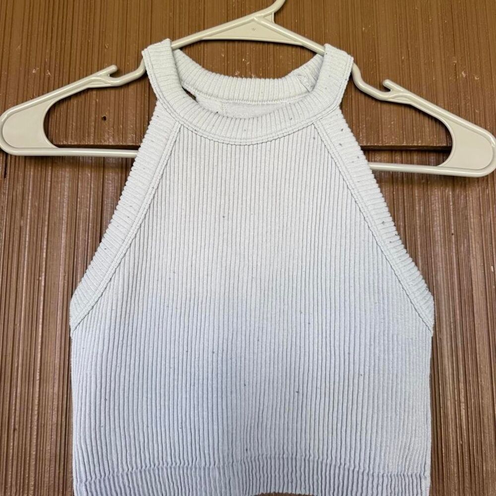 Aerie Women's White and Cream Crop-top
